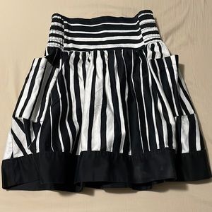 XS Black and White Striped Skirt